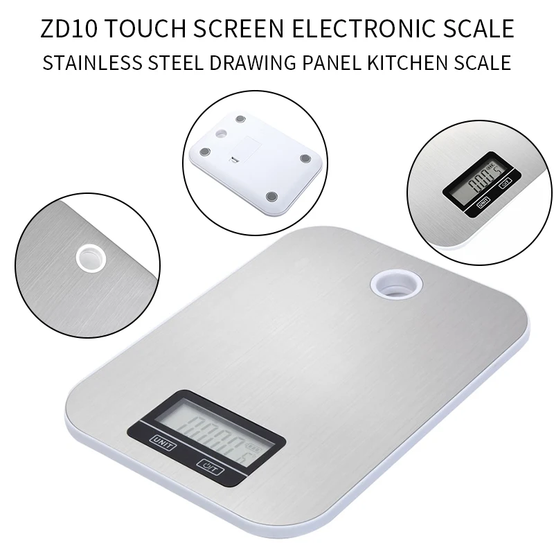 5 кг/1 г кухонные весы цифровые для еды с температурным дисплеем емкости батареи
