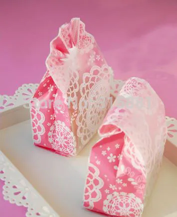 

Frosted translucence pink lace packing bag candy bag biscuit bag gift bag 100pcs/lot