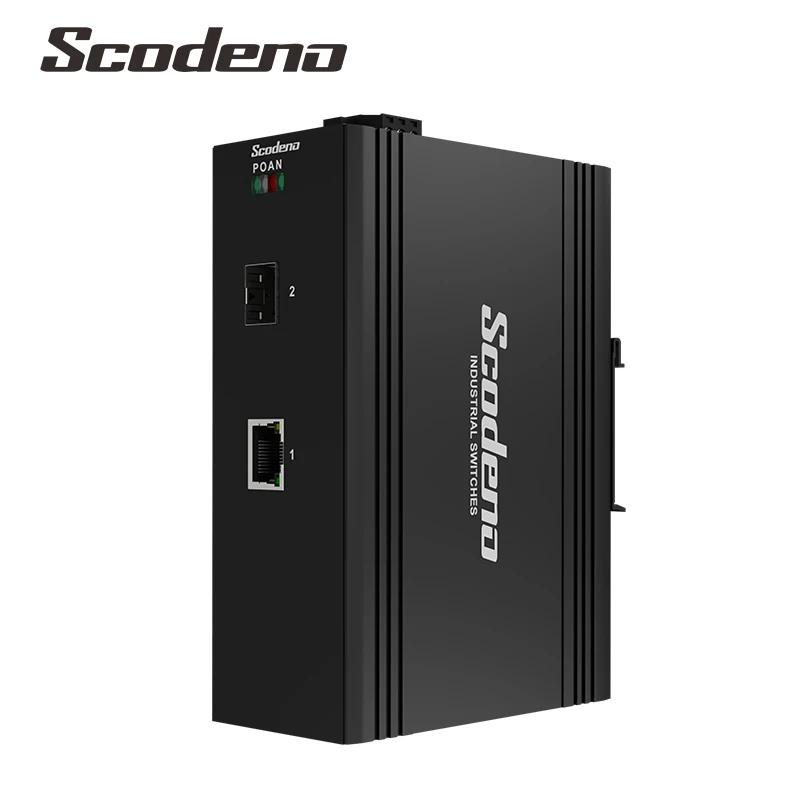 

Scodeno 1 Port Industrial Gigabit DIN-Rail Network Unmanaged Switch,1 SFP Slot, IP40