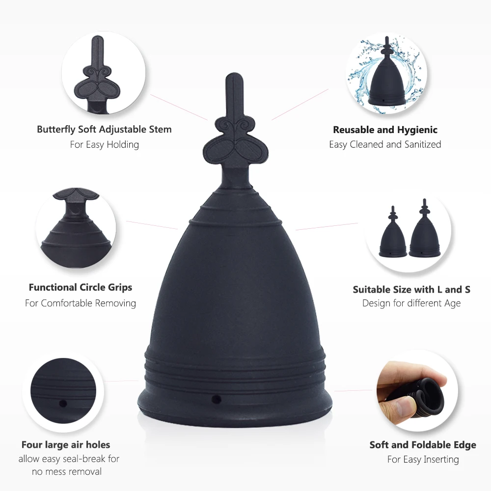 2 шт. медицинская силиконовая менструальная чаша для женской гигиены Женский