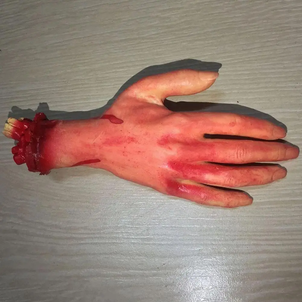 

New Simulation Halloween Horror Props Bloody Hand Haunted Party Supplies Halloween Decoration Finger Scary House Fake Hand D3i6
