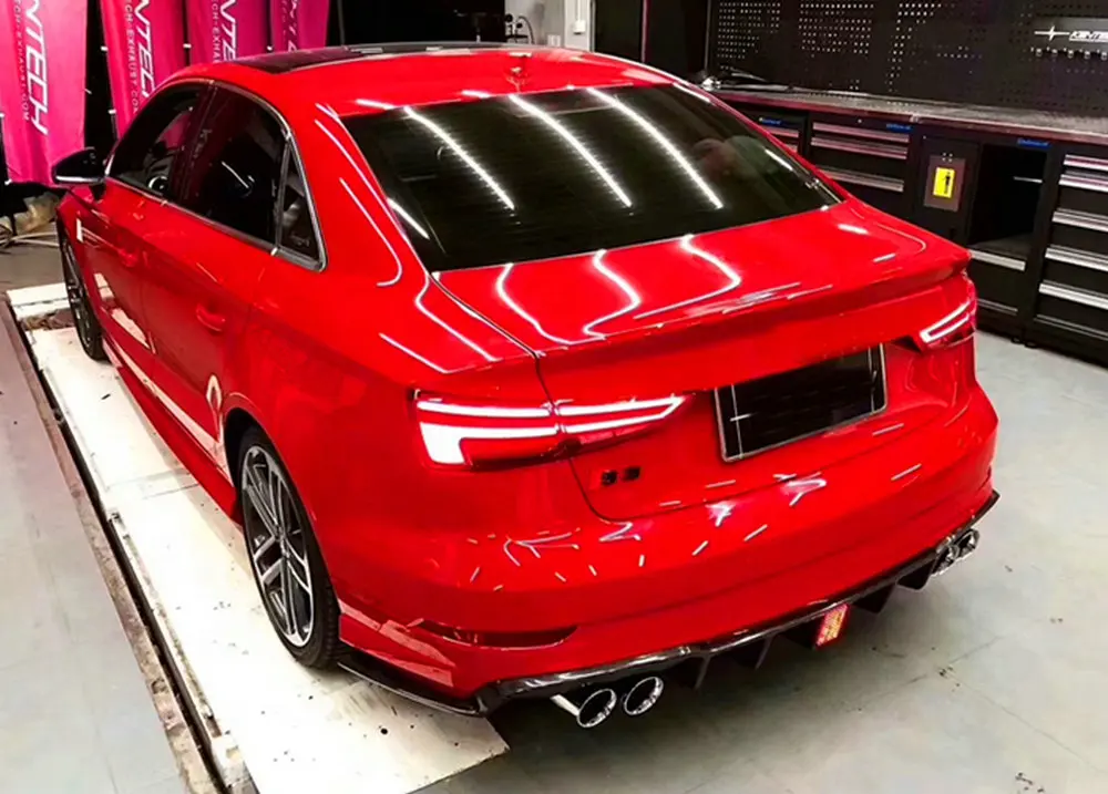 Диффузор A3 S3 из углеродного волокна со светодиодный лампой 4 выхлопных трубы