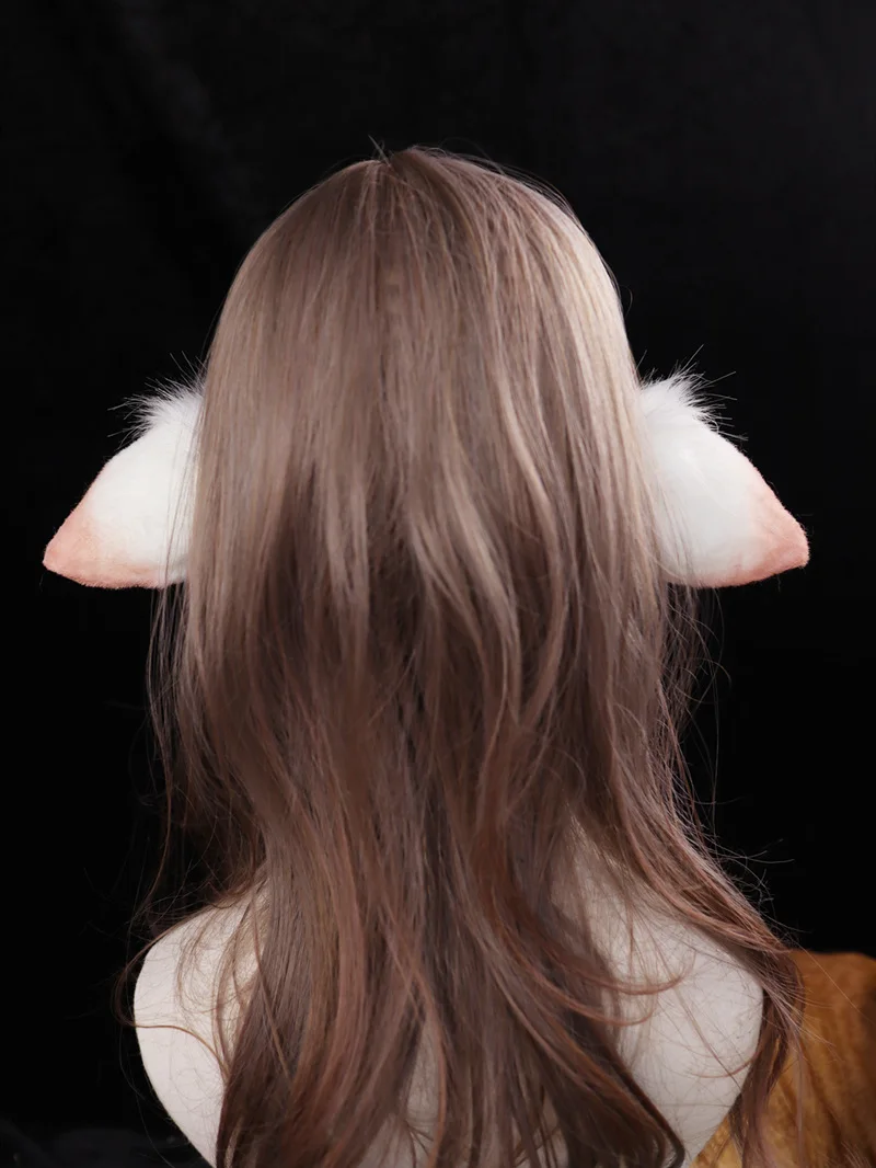 Обруч для волос ручной работы с белыми и черными овечьими ушками |