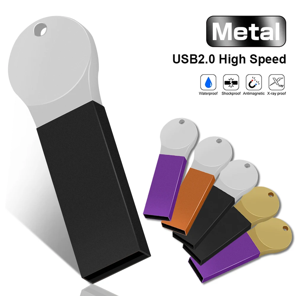 

USB 2.0 flash Drives 128GB 64GB 32GB 16GB 8GB 4GB Metal Pen Drive Pendrive USB Flash Memory Cle USB Stick best gift