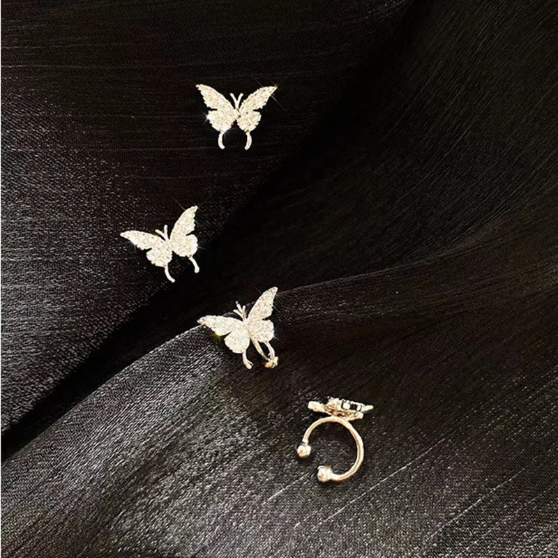 2020 Новые блестящие изысканные уникальные серьги клипсы с маленькими простыми