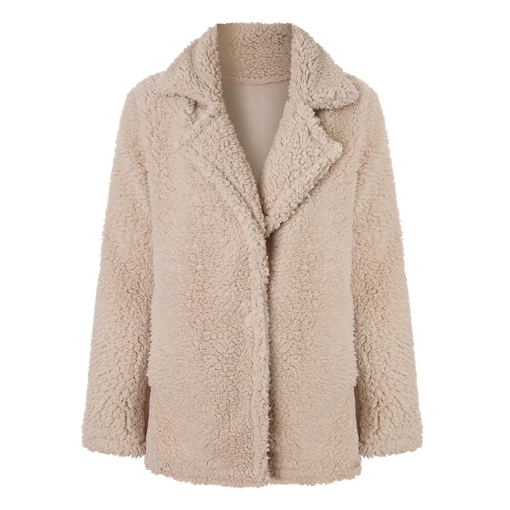 

Fashion Faux Fur Coat Women Winter Thick Warm Soft Fleece Jacket Female Overcoat Long Sleeve Coat Jackets Plus Size
