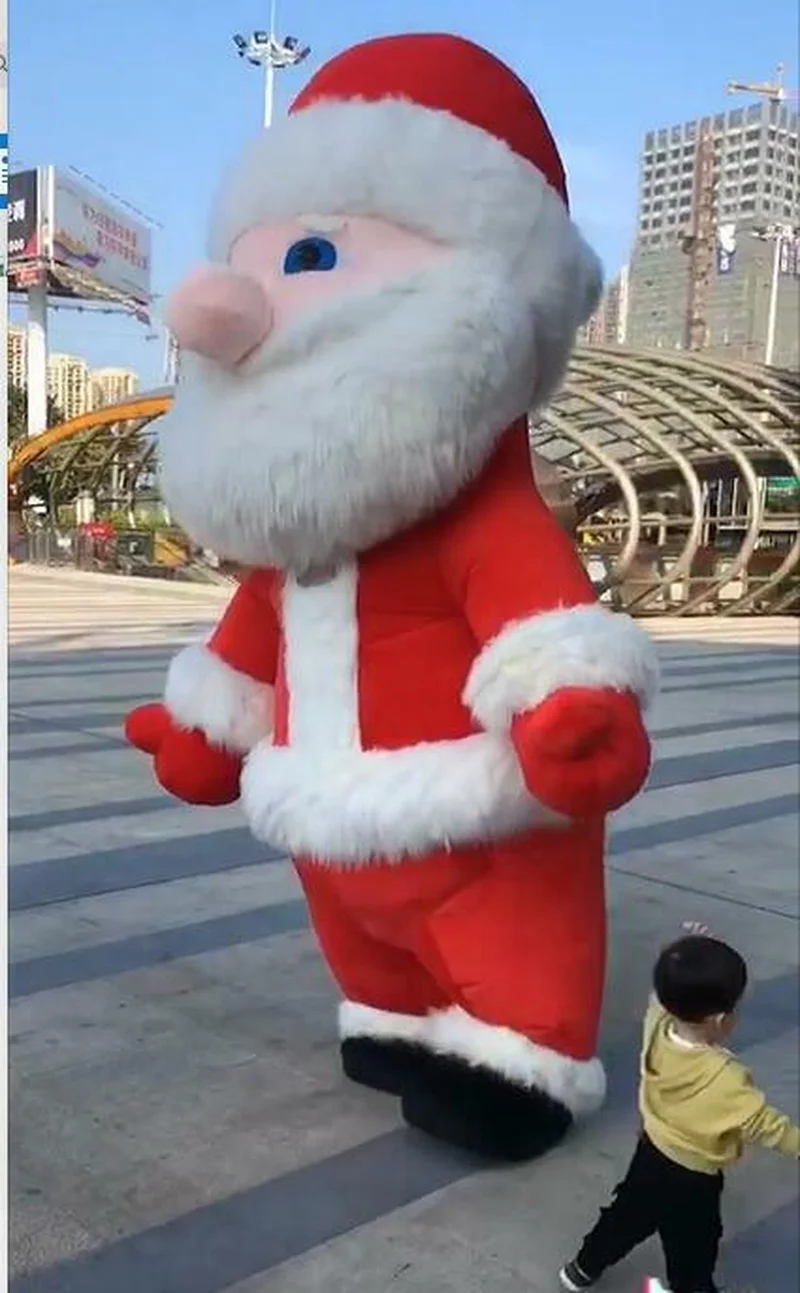 Рождественский надувной костюм Санта-Клауса талисмана костюмы св. Ника косплей