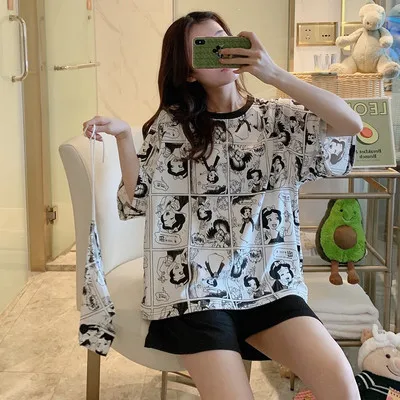 Пижама Disney женская домашняя одежда для сна с коротким рукавом весна осень