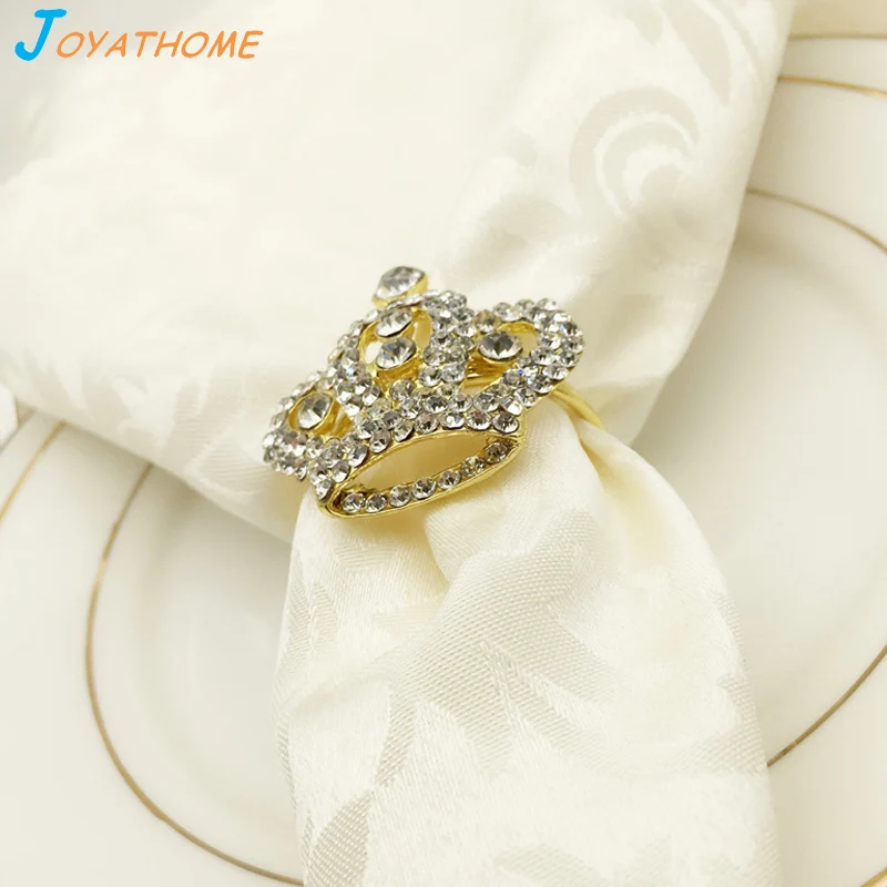 Joyathome 10 шт./лот корона золотая и серебряная ромбовидная Салфетка кольцо для