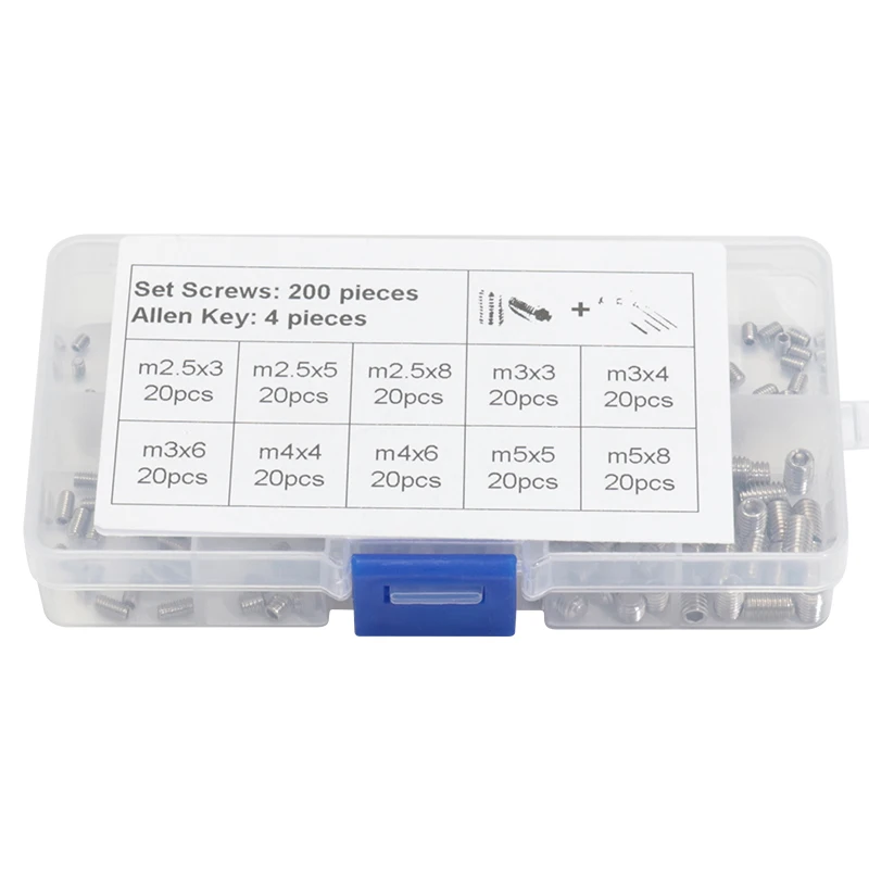 200 шт. винты из нержавеющей стали с шестигранной головкой набор винтов 4