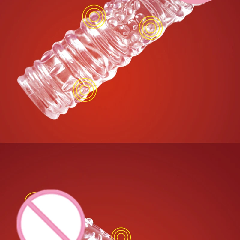 Многоразовый Хрустальный пенис презерватив с кольцами для мужчин Задержка
