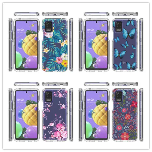 

Armor Case for LG Velvet K31 K52 K51 K92 5G K22 Aristo 4 Stylo 6 5 V60 Coque Shockproof Clear Bumper Painted Flower Back Cover