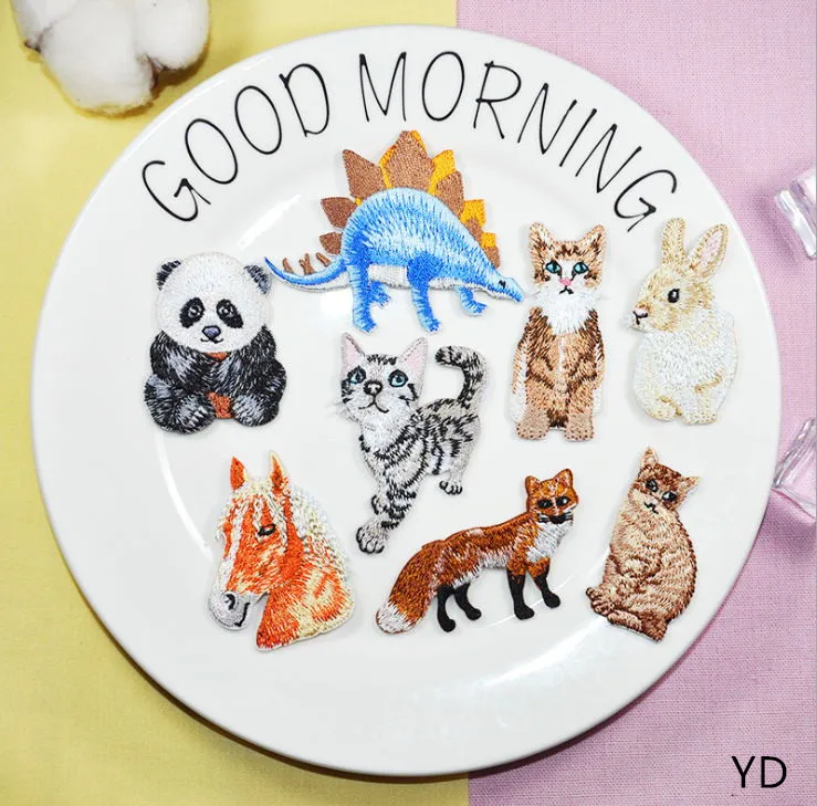

New arrival 10 pcs Animals collection Embroidered patches iron on Jeans coat tshirt bag shoe hat Motif emblem accessory diy