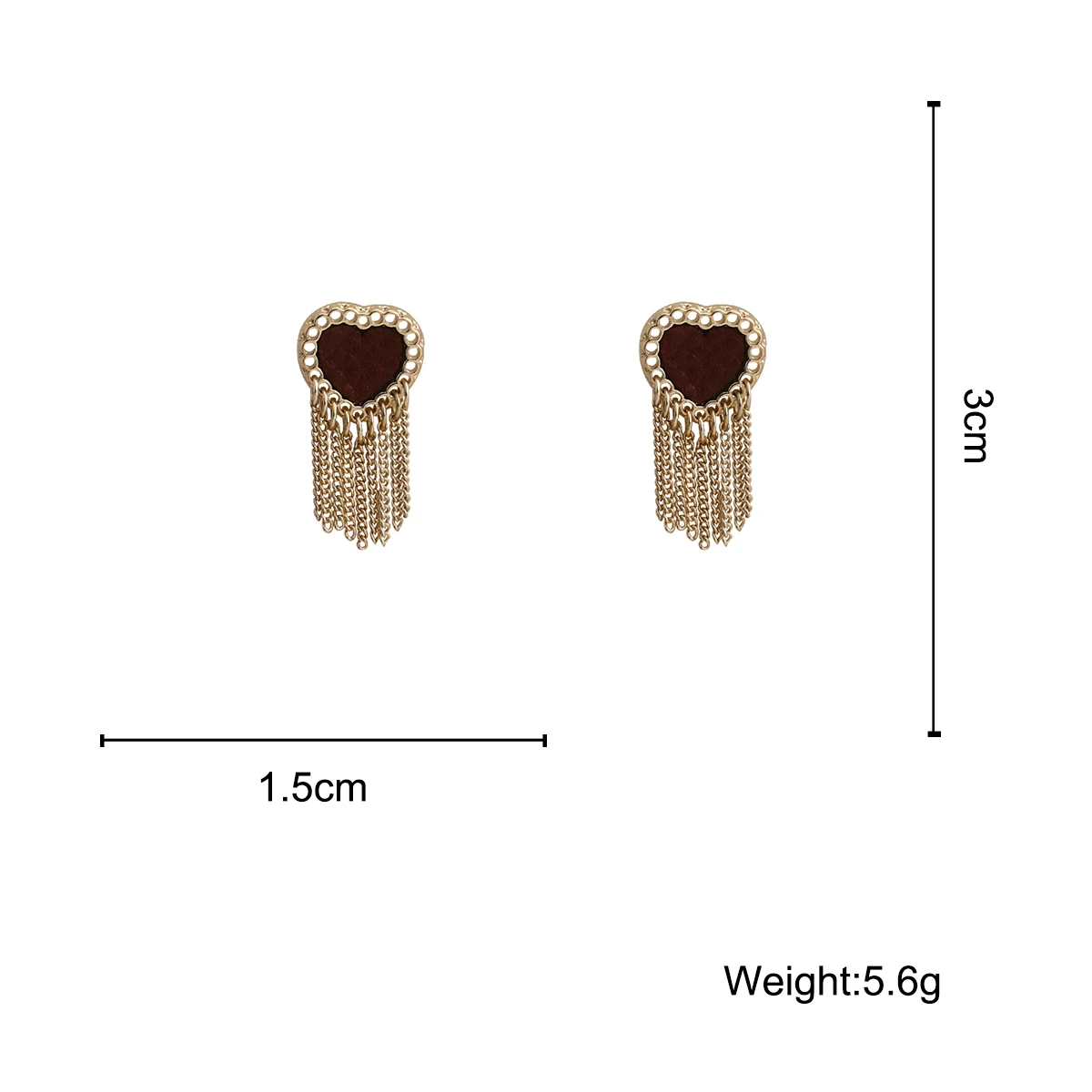 

AMORCOME Vintage Korean Love Heart Tassel Drop Earrings for Women Girl Dangle Earrings Wedding Fashion Jewelry Gift