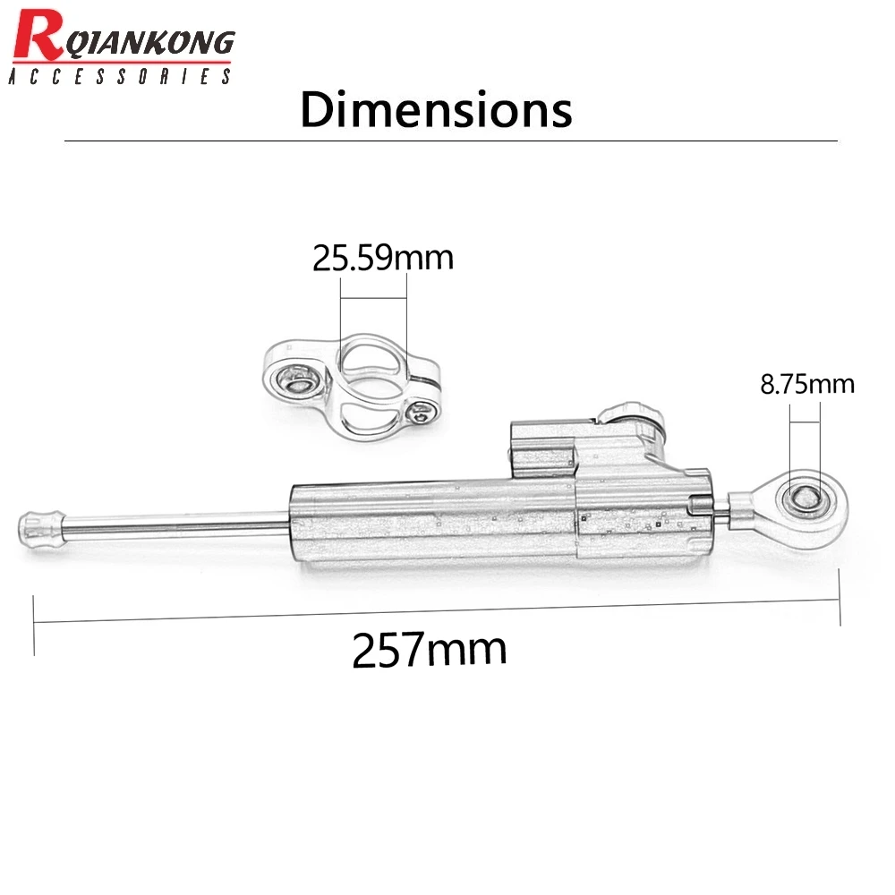 

Universal Motorcycle Steering Stabilizer Damper Linear Reversed Safety Control For YAMAHA YZF R1 YZF-R1 1999 2001-2016 All Years