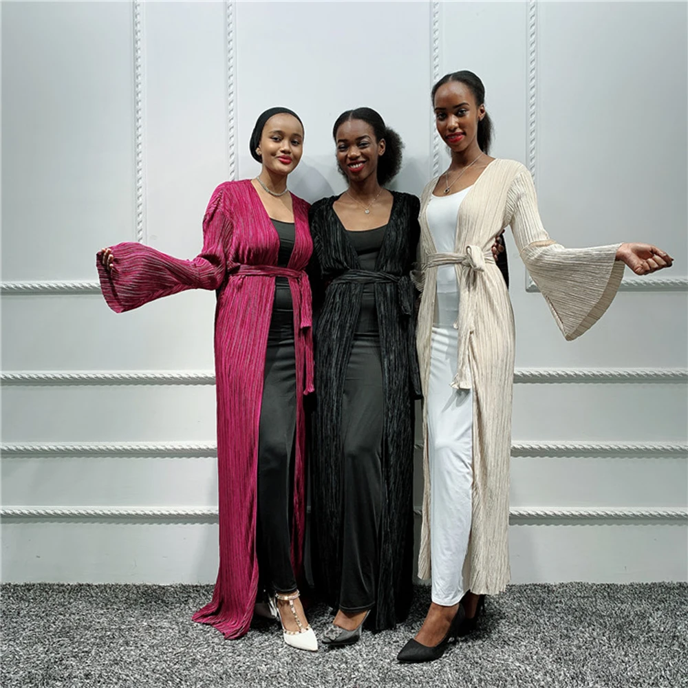 Кимоно женское Плиссированное в арабском стиле мусульманский хиджаб из Дубая