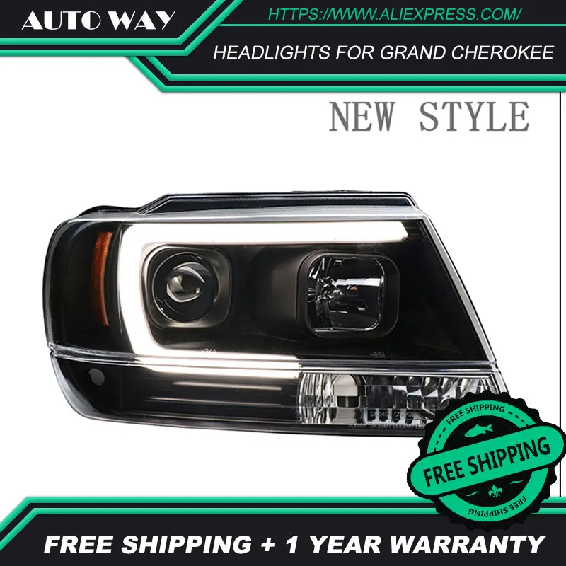 Автомобильный Стильный чехол для фары Jeep Grand Cherokee светодиодный фонарь фар 1991-2004