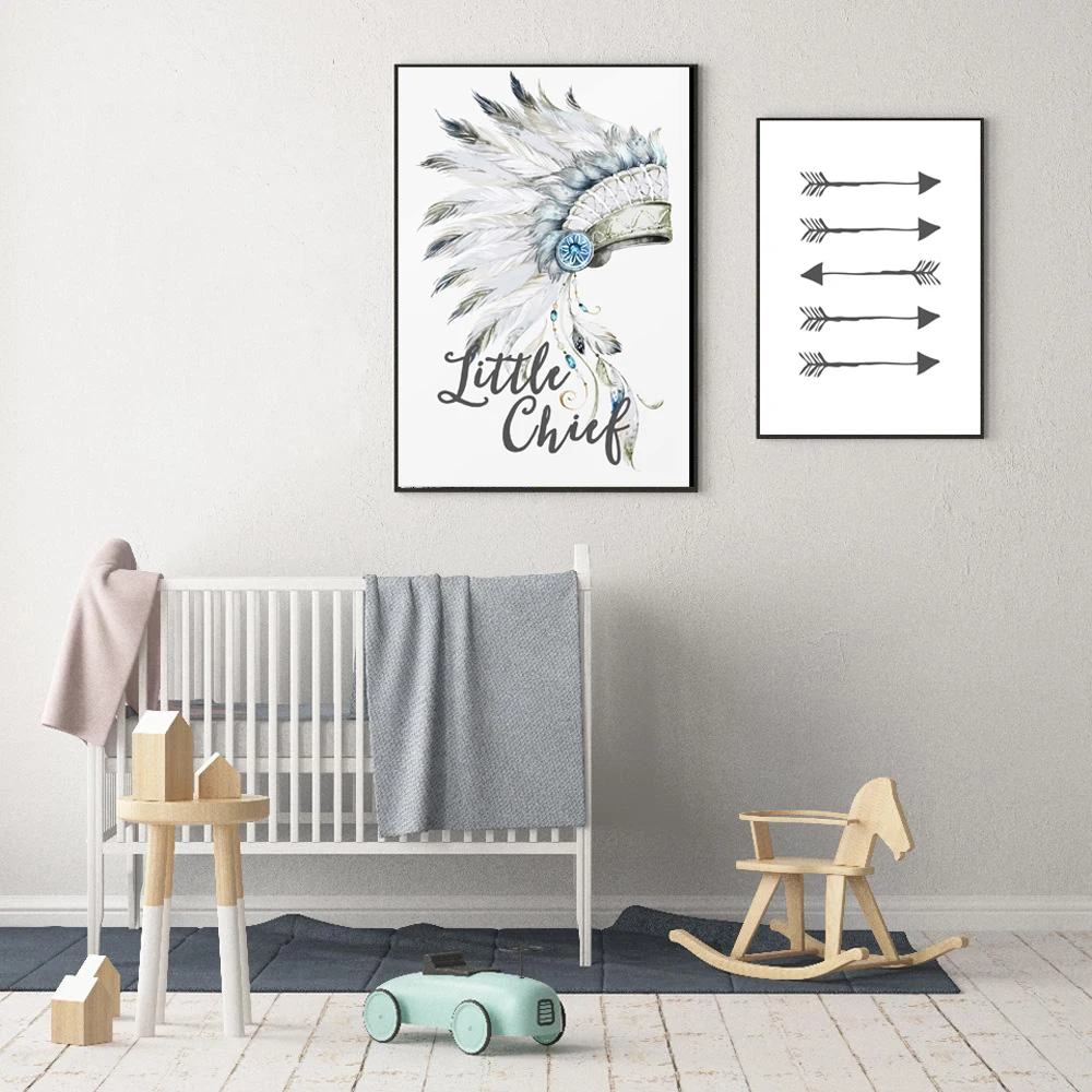 Мультфильм стрелы Ловец снов перо плакат HD Печать на холсте гостиная стена