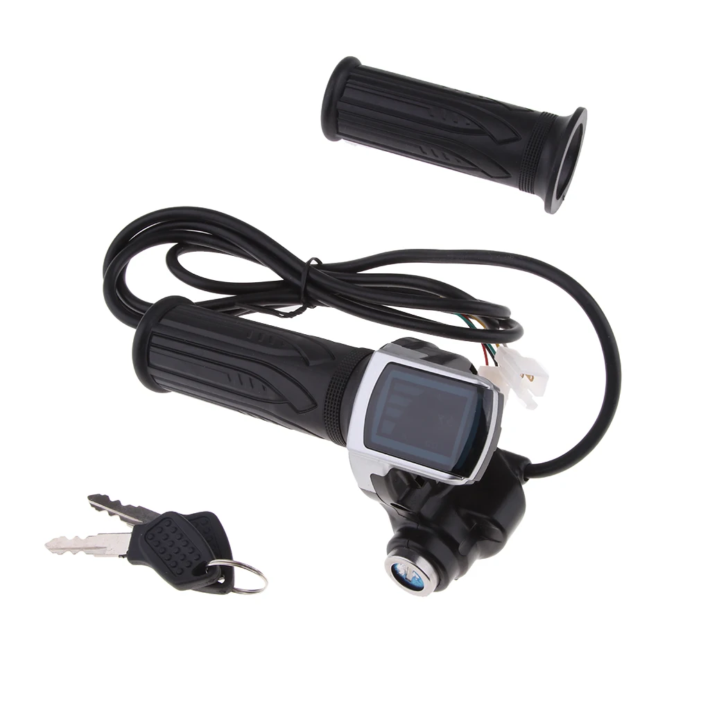 

24V Electric Bike Scooter Throttle Grip Handle LCD Display Battery Monitor