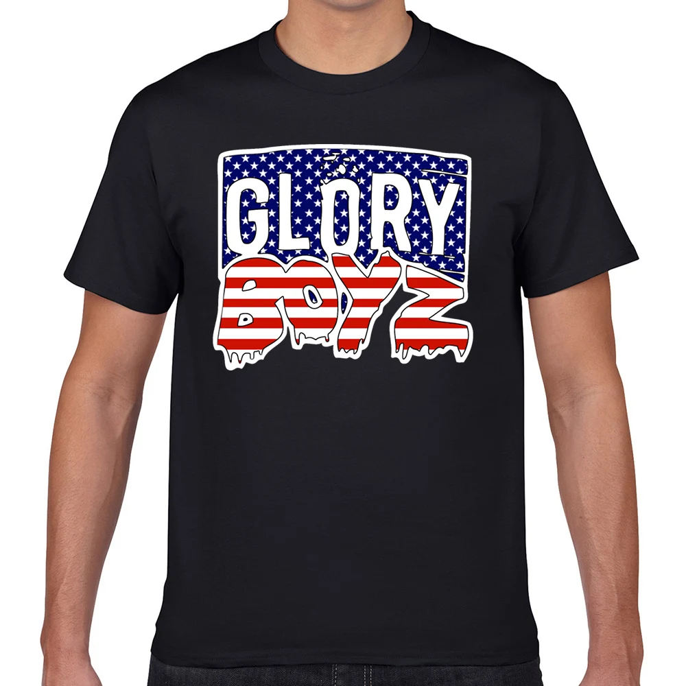 

Tops T Shirt Men glory boyz usa logo by delao Design Black Geek Short Male Tshirt XXXL