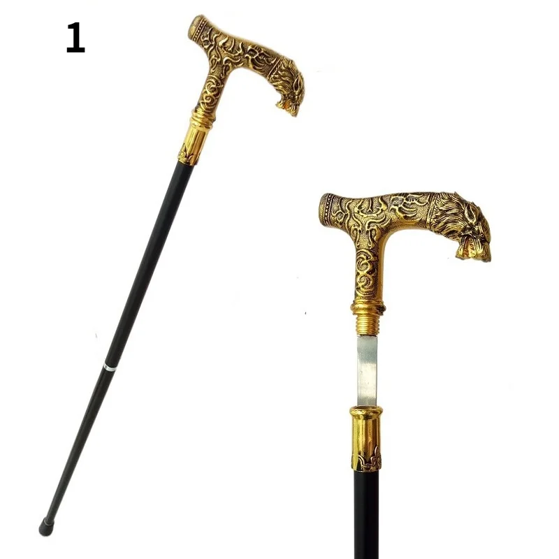 2021 трость для ходьбы с головой волка элегантная рук винтажная самообороны | Спорт