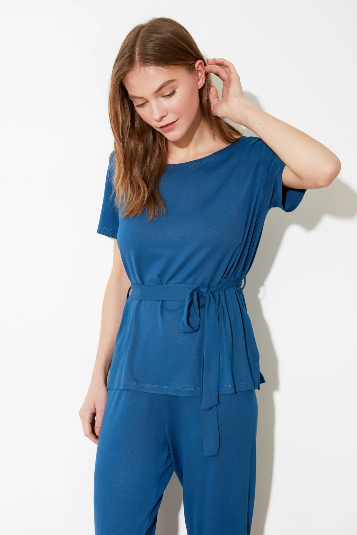 

Trendyol Lacing Detailed Knitted Pajamas Set THMSS20PT0025
