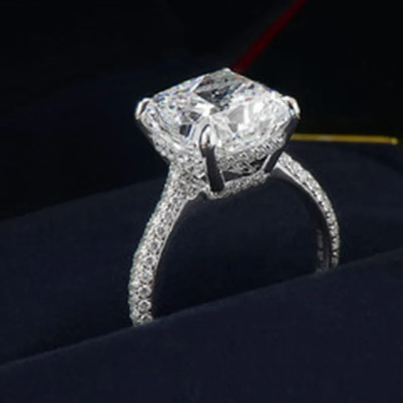 Роскошные женские кольца с кристаллами Moissanite из циркона для женщин имитация