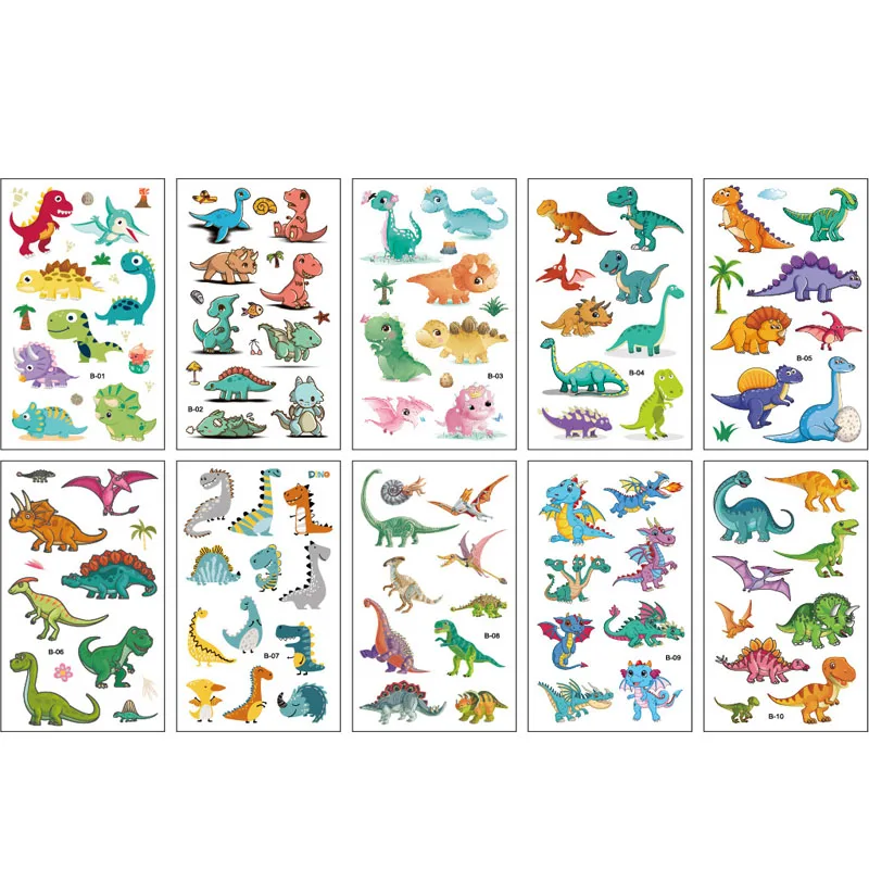 10 листов детские милые мультяшные единороги русалки животные временные