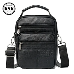 black 8201 Мужская сумка из натуральной кожи, сумка-мессенджер, сумки на плечо для мужчин, Высококачественная модная роскошная сумка на плечо KSK - Цвет: black 8201