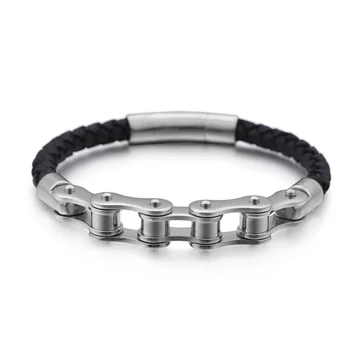 New Frosted Stainless Steel Bike Chain Bracelet 2
