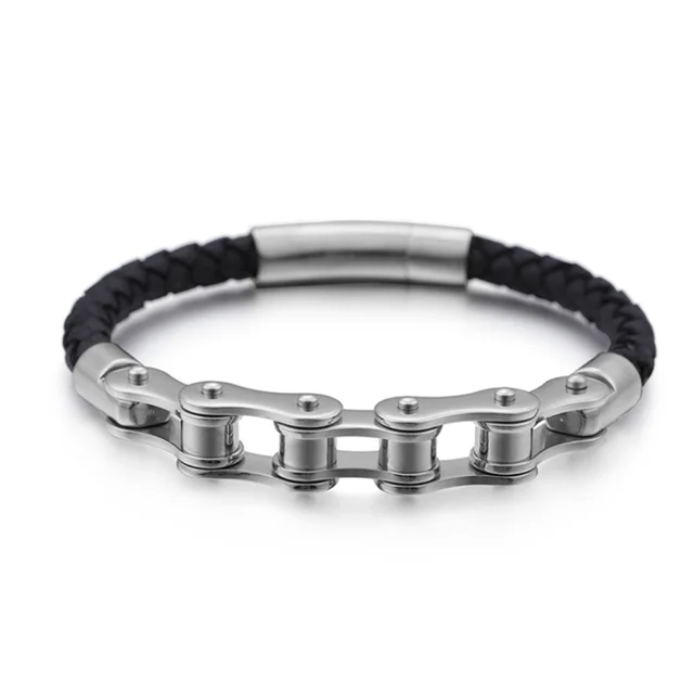 New Frosted Stainless Steel Bike Chain Bracelet 2