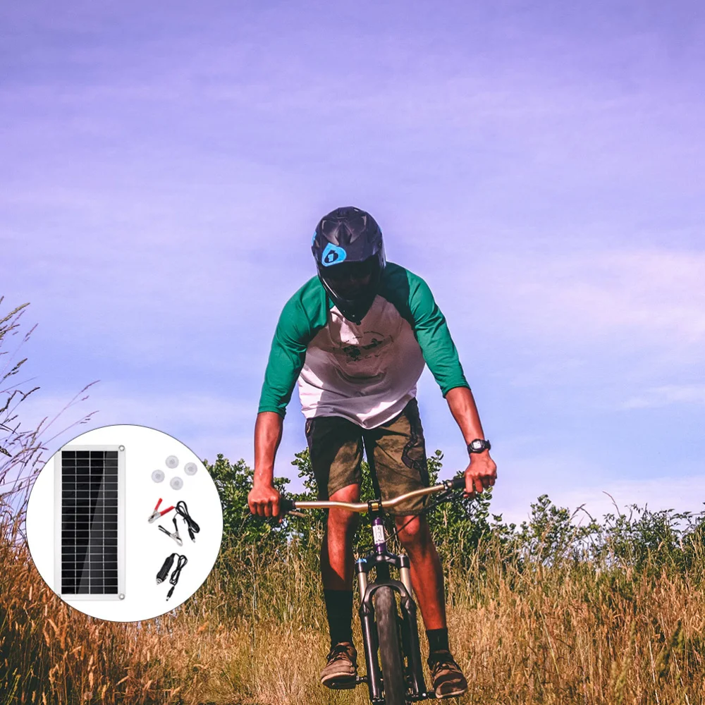 

1 Set 20w Solar Power Panel Photovoltaic Panel Quick Charging Solar Panel(Black)