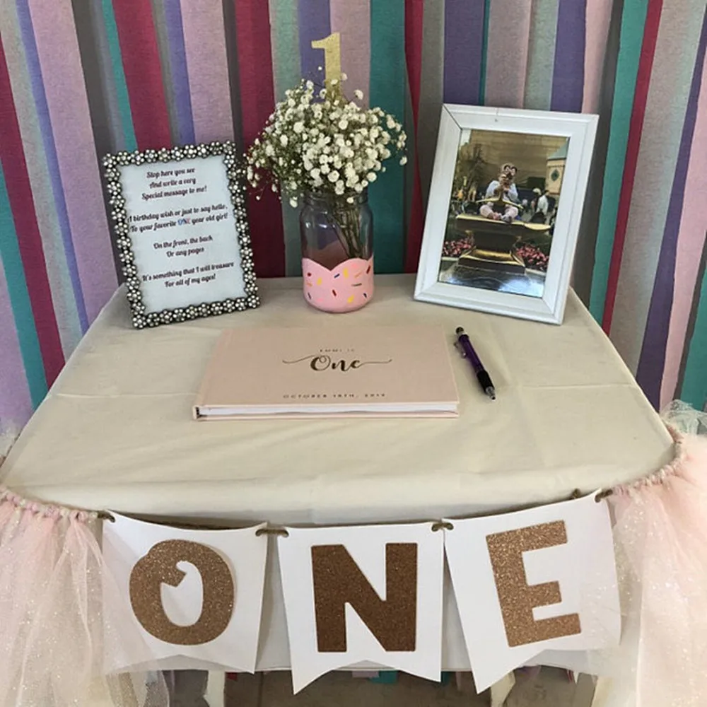 Фольгированная Золотая детская книга для первого дня рождения гостевая на заказ