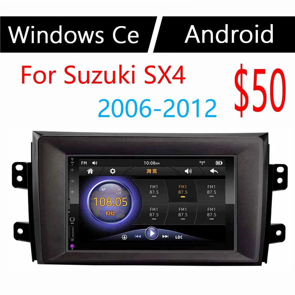 Автомагнитола 2 DIN Mirror Link Android для Suzuki SX4 2006-2012 рамка MP5 Bluetooth USB TF FM камера