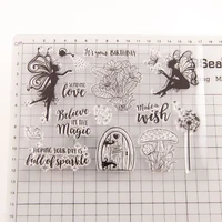 fairy flowers butterfly clear stamps for diy scrapbooking card transparent rubber stamps making album paper crafts decor