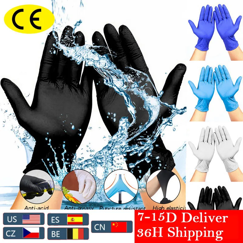 100 шт Одноразовые Перчатки Латексные универсальные кухонные/для мытья