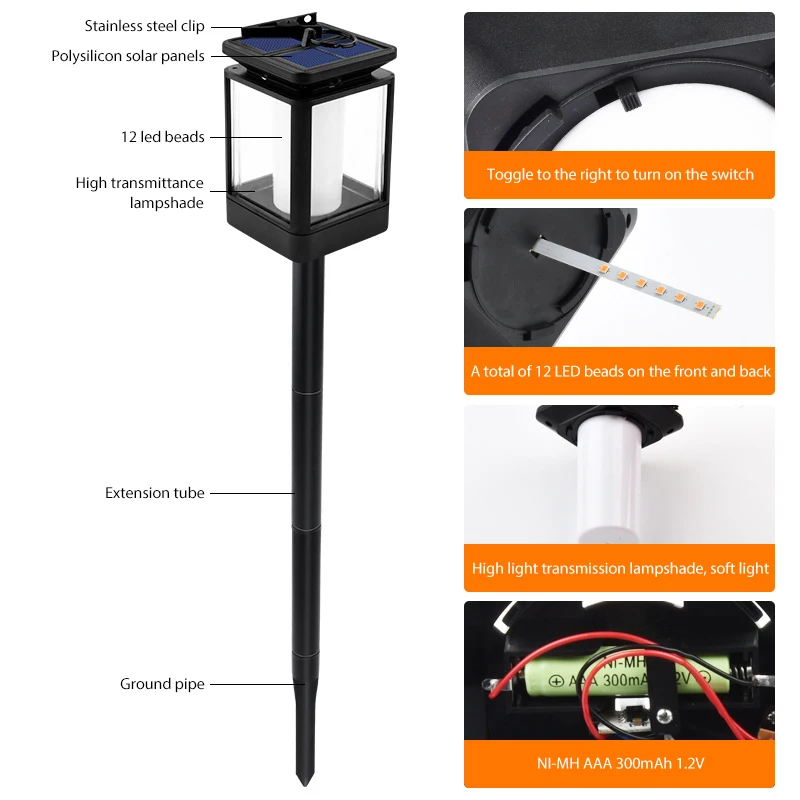 Светодиодный Солнечный свет лампы Открытый фонарь огни Водонепроницаемый