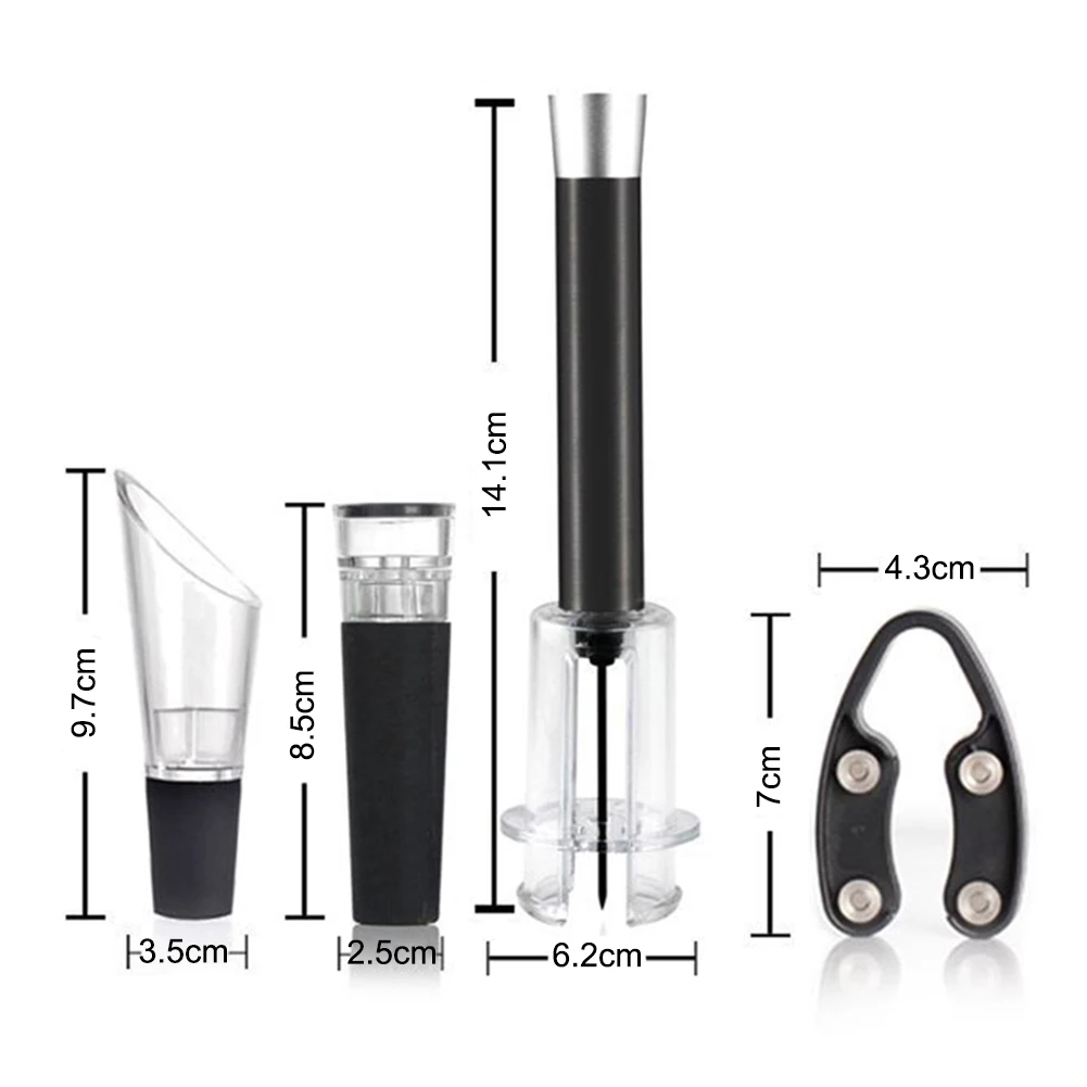 4 Pcs Red Wine Bottle Opener Cork Remover Easy Air Pump Pressure Corkscrew Tools | Дом и сад
