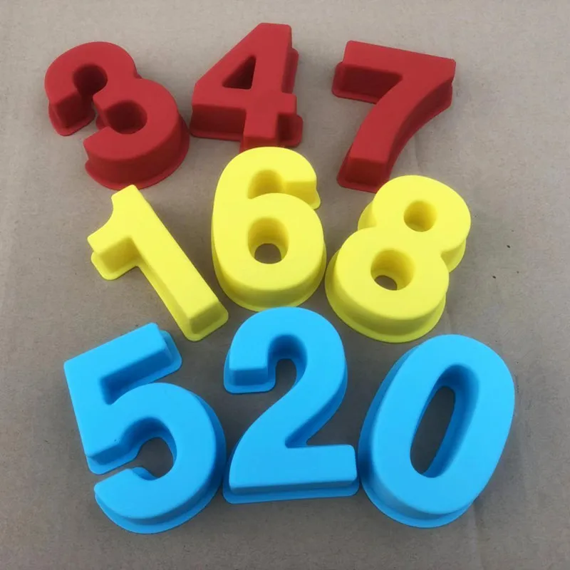 3D цифры формы буквы английского алфавита силиконовые для украшения торта на день