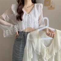 2021 new hot selling women tops korean fashion long sleeve blouse casual ladies work button up shirt female ladies tops