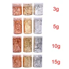 3 г-15 г, Золотая, серебряная, розовая, Золотая фольга, декоративная бумага, форма для смолы, наполнители, блестки, блестки, заполняющие материалы, полимерные украшения