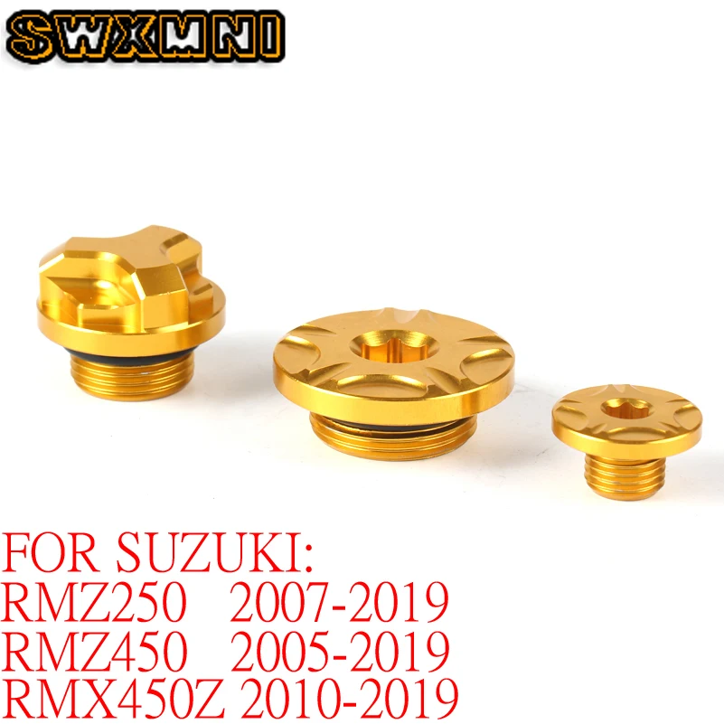 

CNC Billet Engine Timing Cover Oil Filter Plugs Bolts Set For SUZUKI RMZ250 RMZ 250 2007-2019 RMZ450 450 2005-2019 RMX450Z 10-19