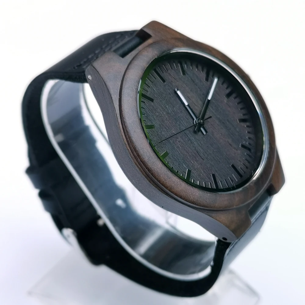 Мужские кварцевые часы из сандалового дерева с гравировкой | Наручные