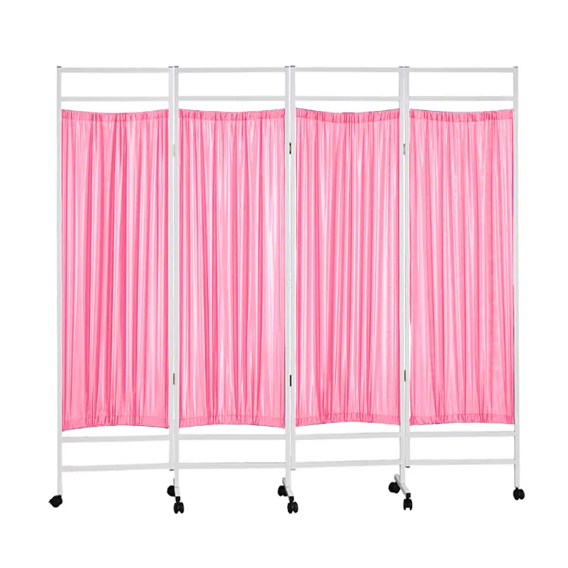 

screen hospital medical iron cloth art partition folding screen clinic beauty push-pull mobile folding pulley