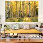 Абстрактный лес желтое дерево холст картины печать на стене искусство холст плакат Современная декоративная фотография для дома гостиной