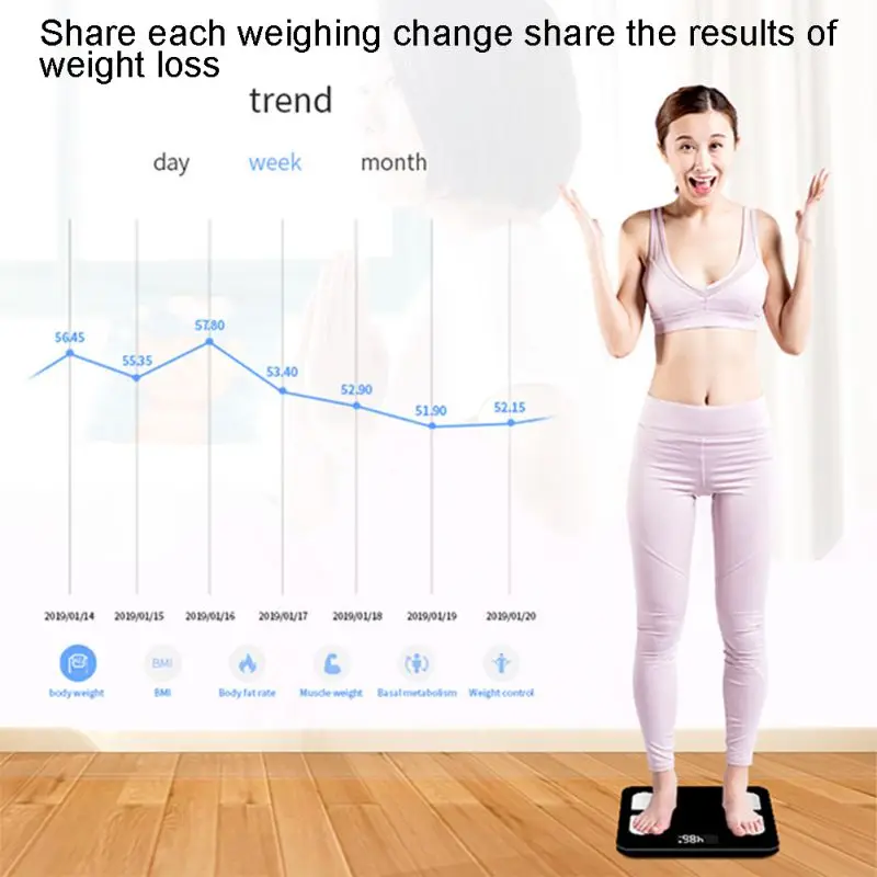 

Bluetooth Smart Body Fat Scale Electronic Household Adult Precision Human Body Weighing Fat Measurement