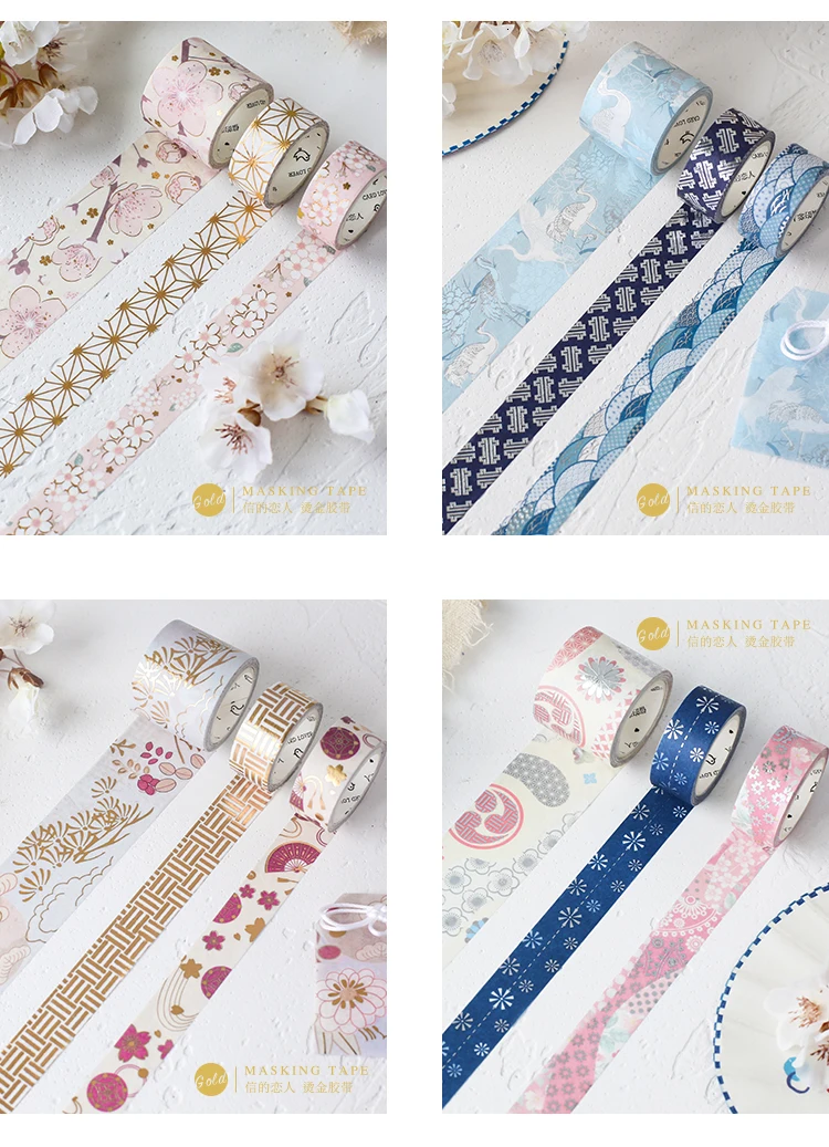 3 шт./компл. в японском стиле Романтический лента Washi волна кран Sakura клейкой ленты декоративные Стикеры для скрапбукинга школьные поддержки