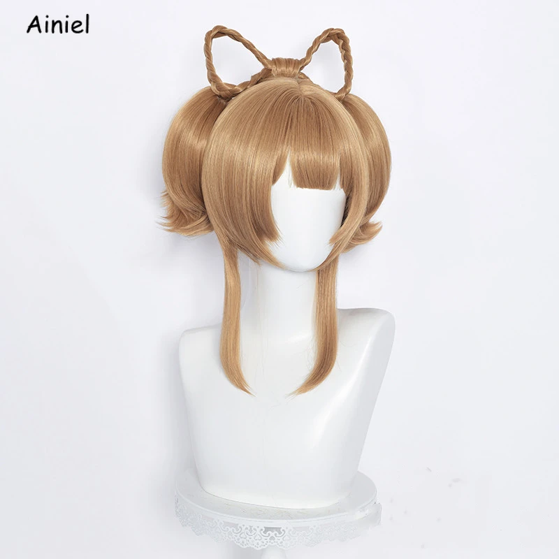 

Game Genshin Impact Yaoyao Cosplay 40cm Wig Brown Hair Cosplay Anime Cosplay Heat Resistant Synthetic Wigs Halloween Role Play
