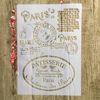 a4 29 21cm paris stamps diy stencils wall painting scrapbook coloring embossing album decorative paper card template
