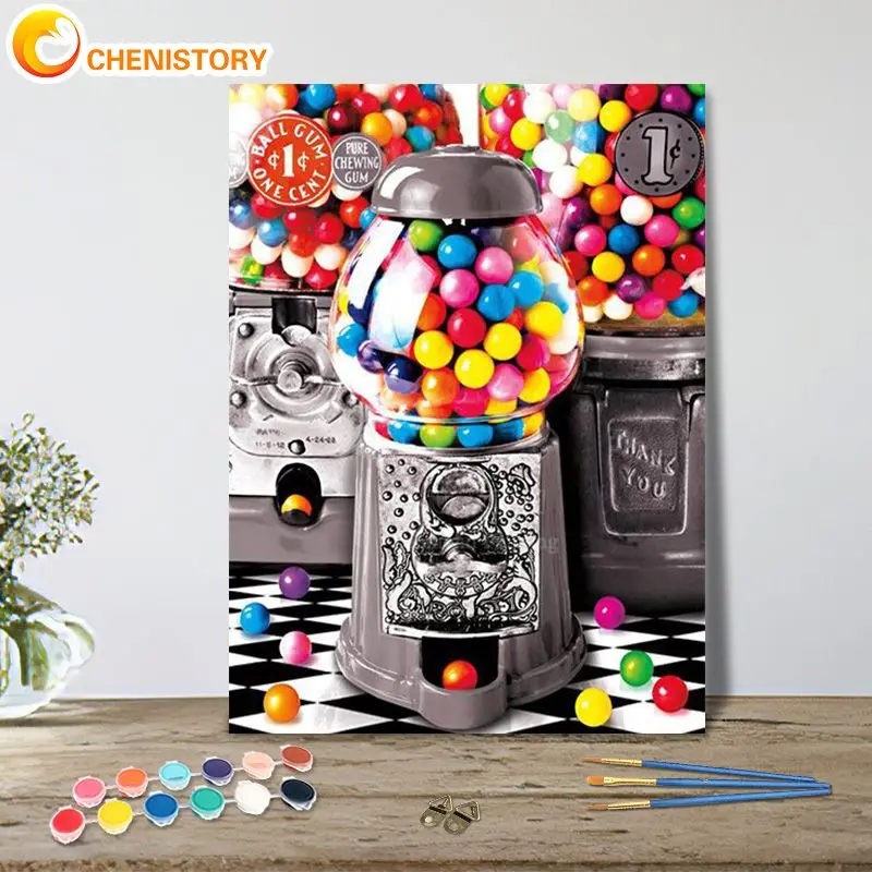 

CHENISTORY 60x75cm Frame Diy Oil Painting By Numbers Colored Candy Picture By Numbers On Canvas Home Decor Unique Gift